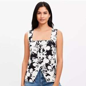 EUC Garden Linen Blend Square Neck Vest Top, S